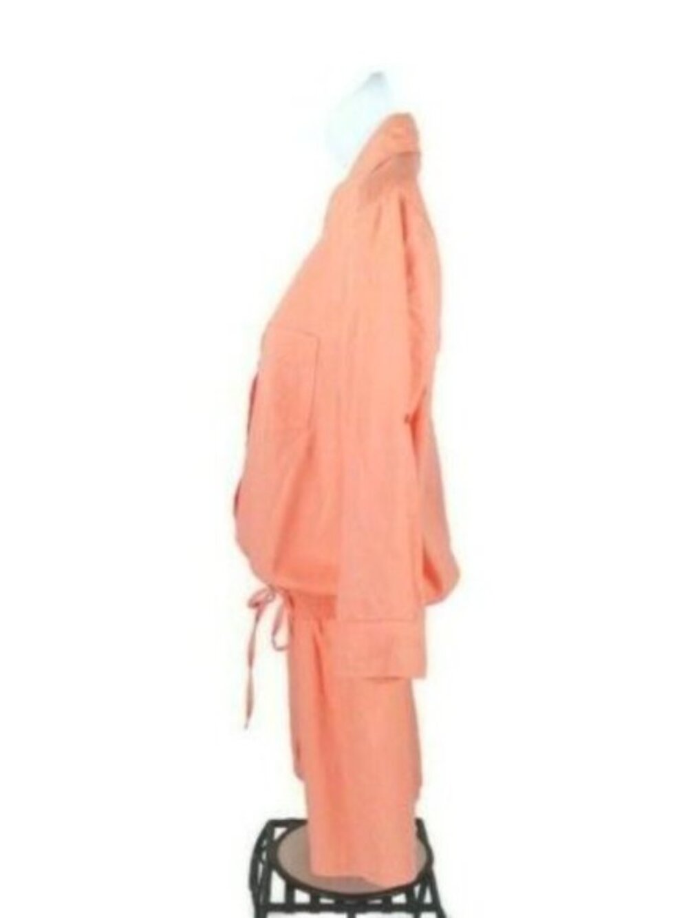 Vintage Victoria’s Secret Orange Flax Blend Romper Womens 8 Button Front - Picture 6 of 13